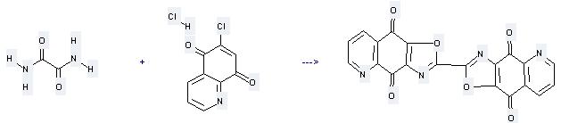 Oxamide can react with 6-Chloroquinoline-5,8-dione hydrochloride to get 2,2'-Bis(oxazolo[5,4-g]quinoline)-4,4',9,9'-tetrone.